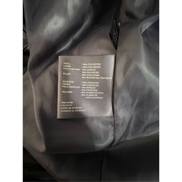 Kenneth Cole Reaction Long Winter Coat With Faux Fur Trimmed Hood - Picture 5 of 5